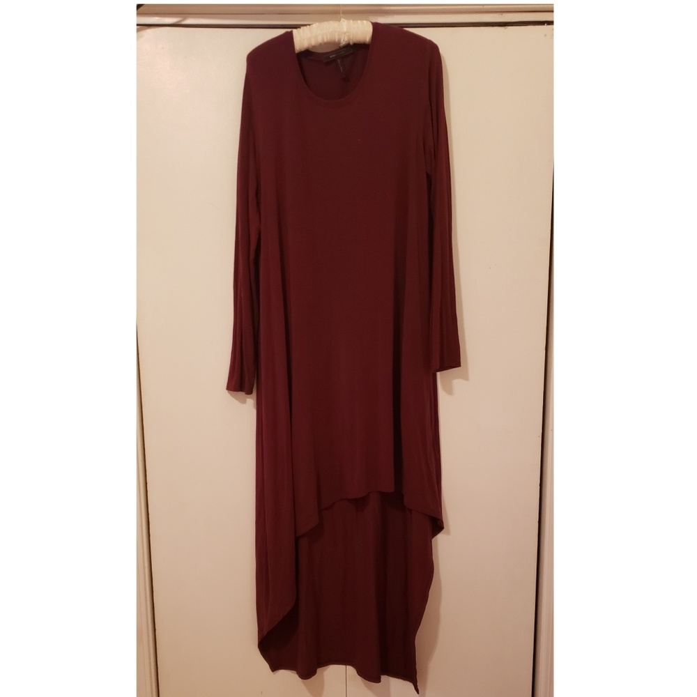 BCBGMAXAZRIA red burgandy high low dress